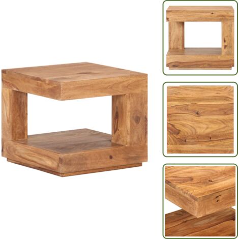 Mesa vintage - vidaXL Mesa de centro de madera maciza de acacia 45x45x40 cm - Mesa decorativa