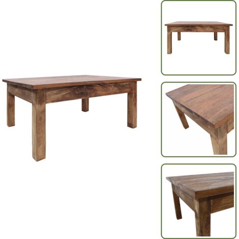 Mesa vintage - vidaXL Mesa de centro madera maciza de caoba 96x73x45 cm - Diseño rústico