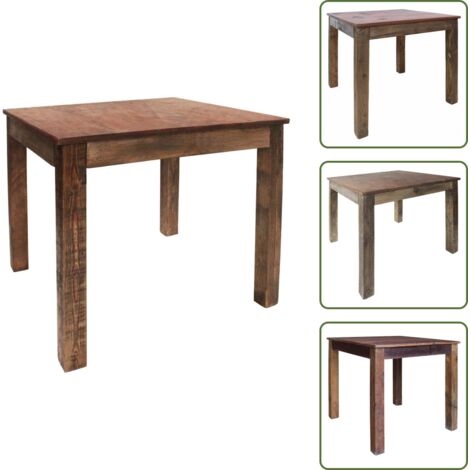 Mesa vintage - vidaXL Mesa de comedor de madera reciclada mixta 82x80x76 cm - Madera maciza