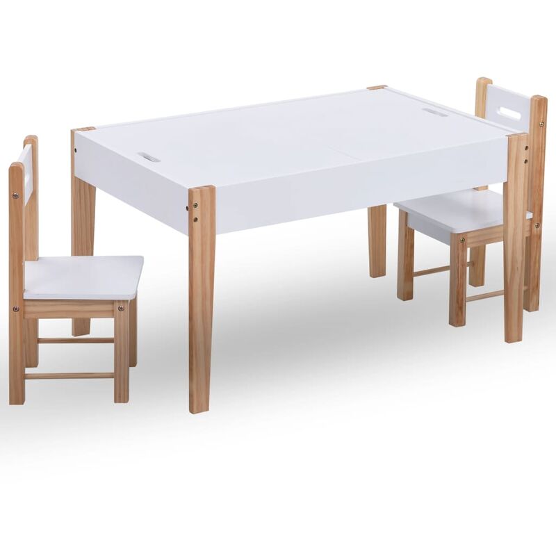 

Mesa y sillas infantiles 3 pzas con pizarra negro y blanco