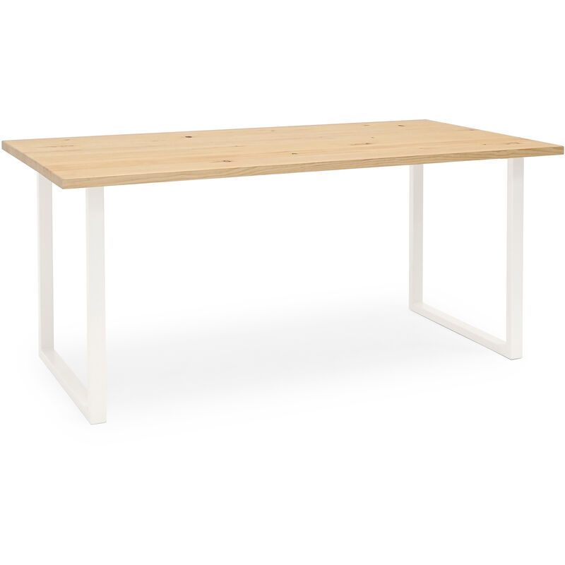 

Decowood - Mesa de comedor Zocco natural y blanca 180x80cm