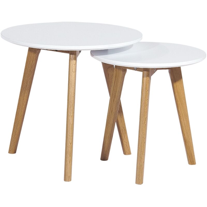 

Mesa ACCRA, - nido -, 2 mesas, baja, madera, lacada blanca