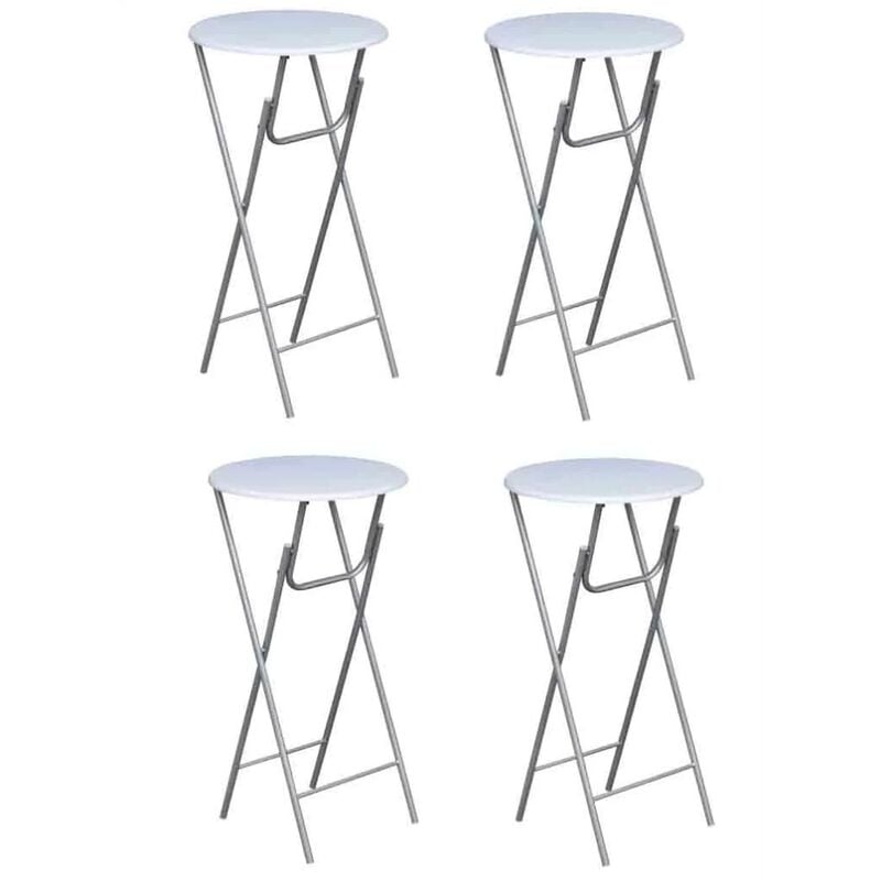 

Mesas altas plegables 4 unidades MDF blancas - Blanco