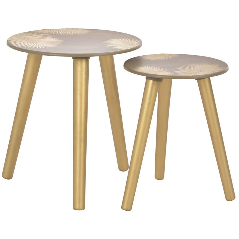 

Mesas apilables 2 unidades MDF dorado 40x45 cm/30x40 cm