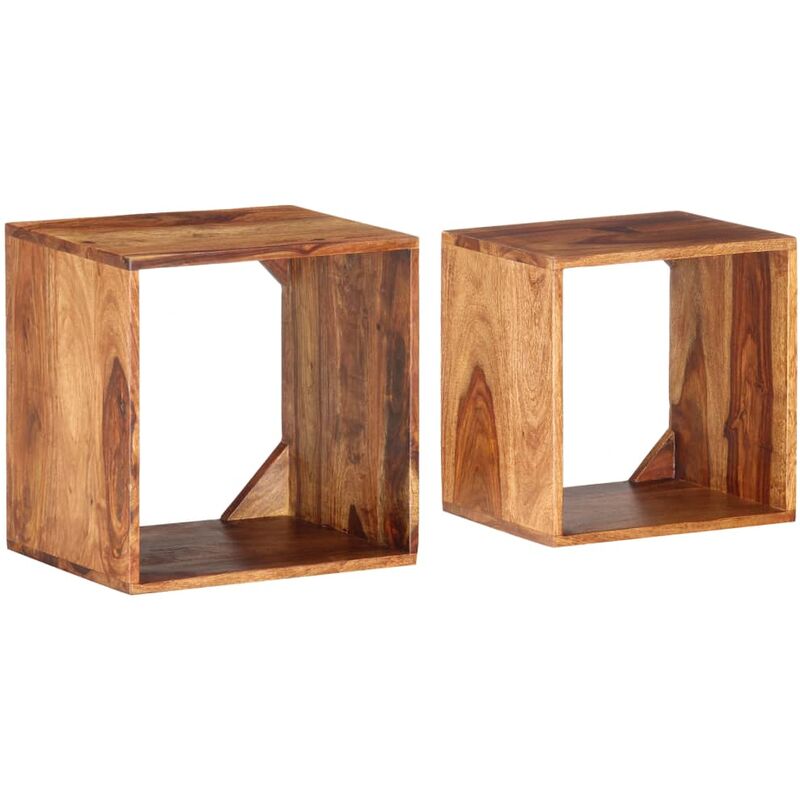 

vidaXL Mesas apilables de madera maciza de sheesham 2 piezas - Marrón