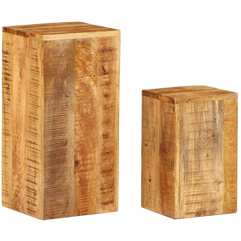 

Mesas auxiliares 2 uds madera maciza de mango