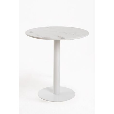 Mesas Auxiliares - Mesa Firro Redonda 70cm Blanca - Blanco