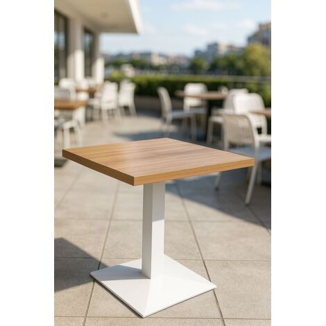 Mesas Auxiliares - Mesa Kuat White 60 cm - Madera oscura