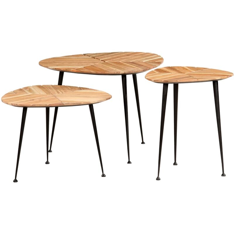 

Vidaxl - Mesas de centro 3 piezas madera maciza de acacia - Marrón