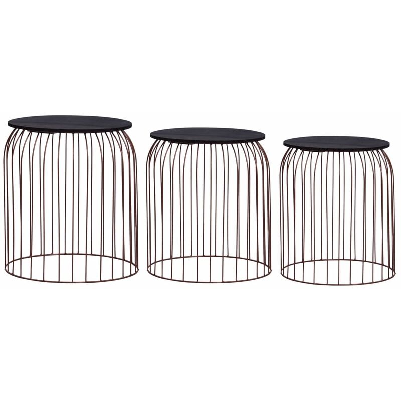 

Mesas de centro 3 unidades color cobre