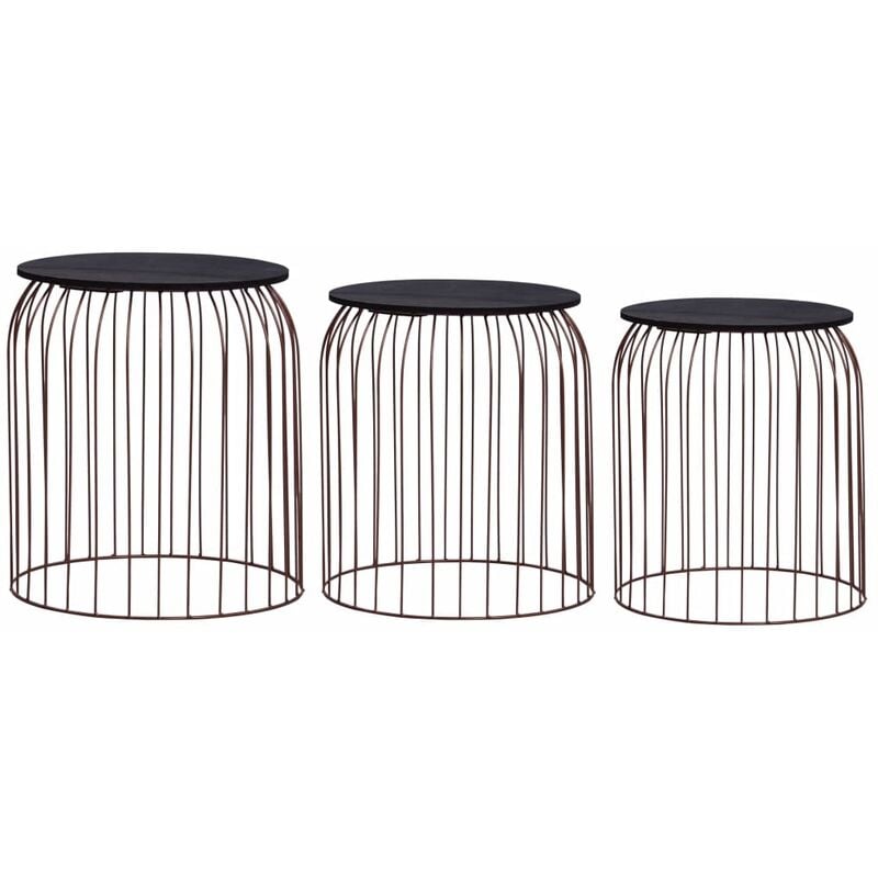 

Mesas de centro 3 unidades color cobre