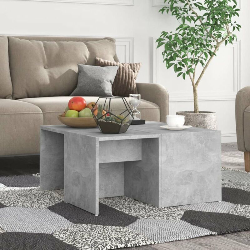 

Happyshopping - Mesas de centro 4 pzas aglomerado gris hormigon 33x33x33 cm