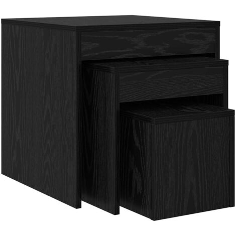 Mesas de centro Otro 3 pcs Roble negro 45 x 45 x 45 cm
