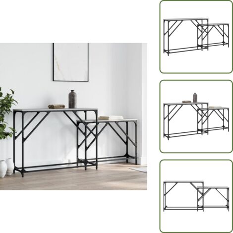 Mesas de centro - vidaXL Mesas consola apilables 2 pzas madera ingeniería gris Sonoma - Mesas de salón