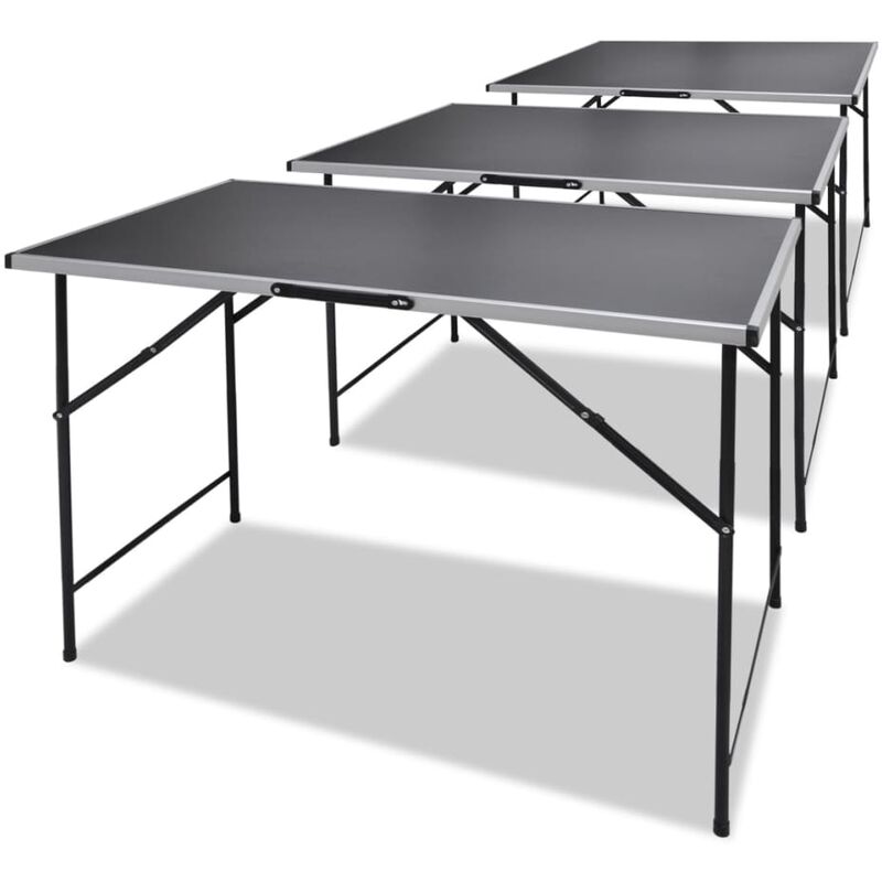 

Mesas de empapelar plegables 3 unidades - Negro