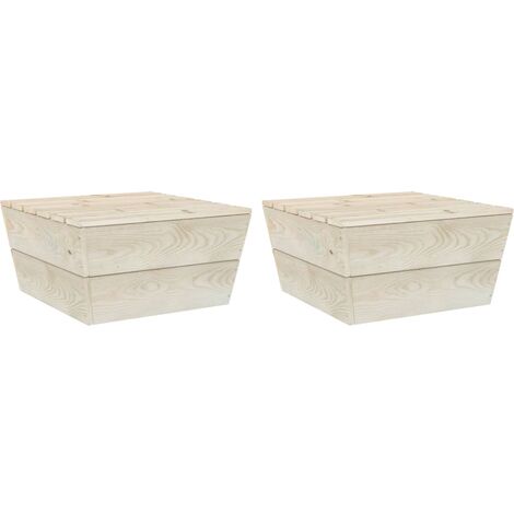 Mesas de jardín 2 uds madera de abeto impregnada 60x60x30 cm vidaXL
