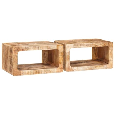 Mesas de noche 45 x 30 x 24 cm madera maciza de mango