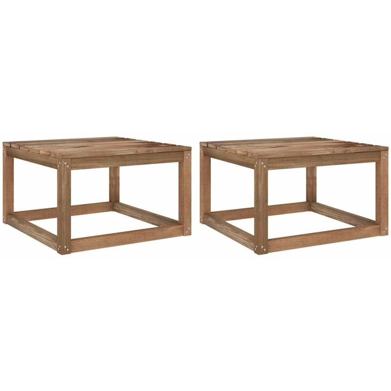 

Mesas de pales para jardin 2 uds pino impregnado 60x60x36,5 cm