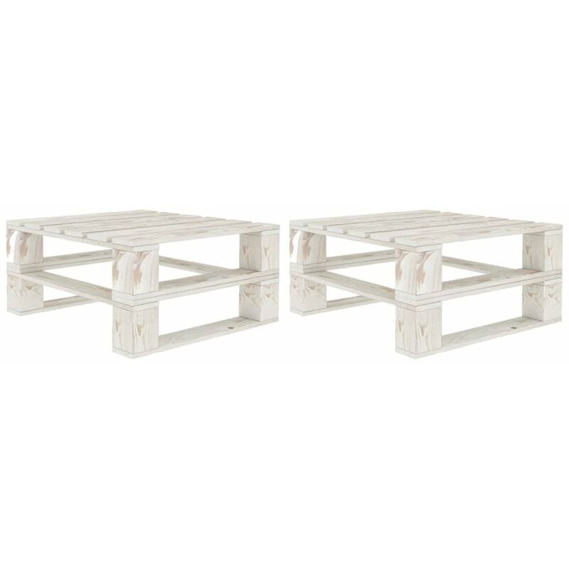 

Mesas de pales para jardin 2 unidades madera blanco