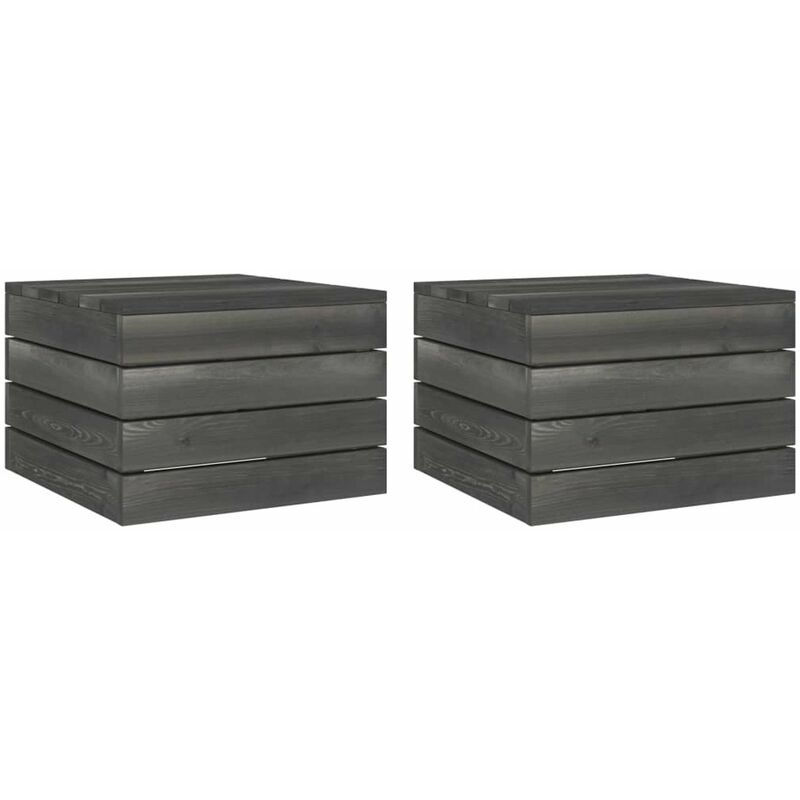 

Mesas de palets de jardin 2 uds madera maciza pino gris oscuro