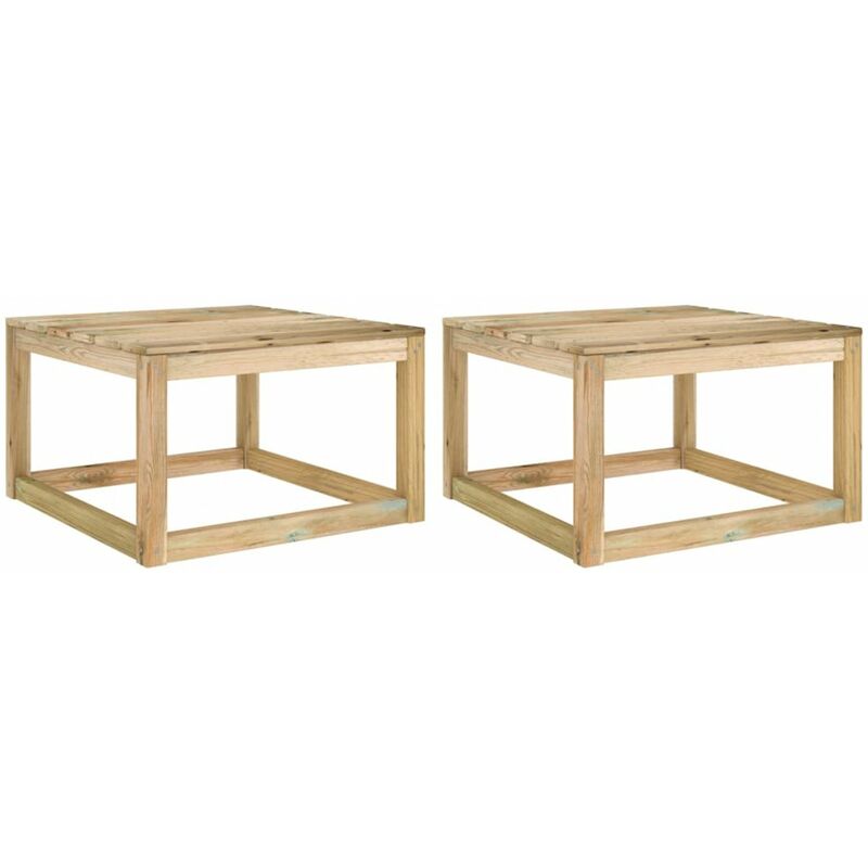 

Mesas de palets de jardin 2 uds pino impregnado 60x60x36,5 cm