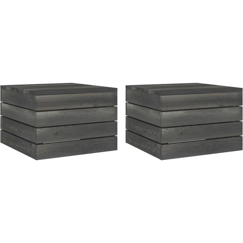 

Mesas de palets de jardín 2 uds madera maciza pino gris oscuro - Gris