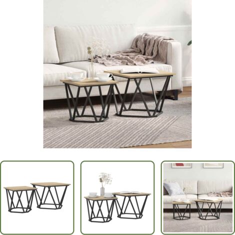 Mesas de salón -  Conjunto de mesas auxiliares 2 pcs Roble Sonoma