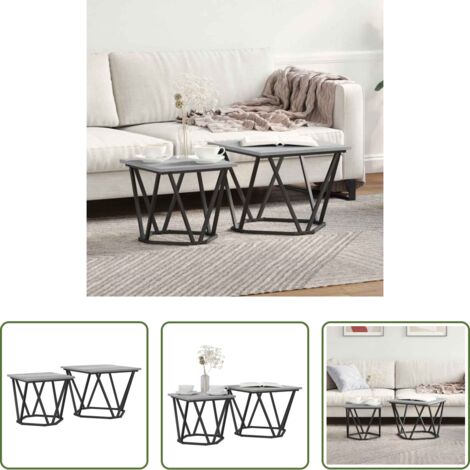 Mesas laterales -  Conjunto de mesas auxiliares 2 pcs Gris Sonoma