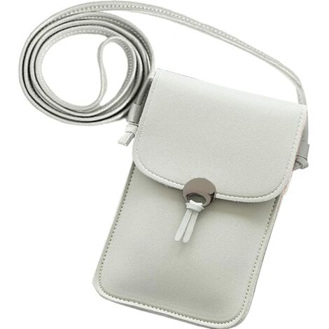 Mesdames Messenger Phone Bag Portefeuille en cuir pour téléphone à écran tactile (Gris),