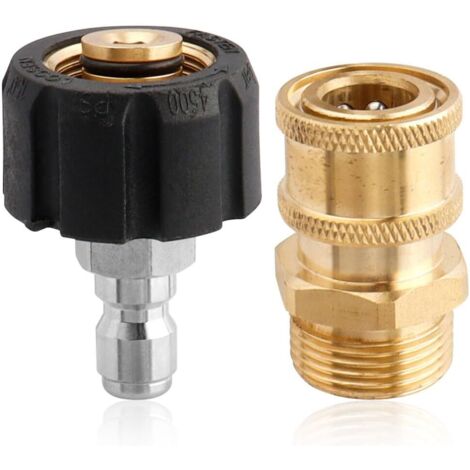 Mesee Kit adattatore idropulitrice, accoppiatore idropulitrice Kit di collegamento rapido M22 da 14 mm a 1/4" Pistola a collegamento rapido al tubo dell'acqua ad alta pressione
