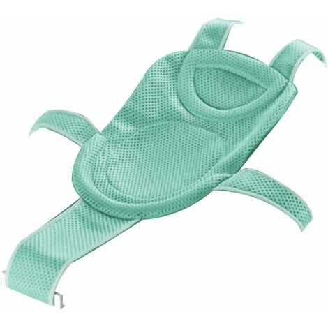 Mesh-Baby-Badewanneneinsatz, Badewannensitz, Dusche, für Neugeborene, bequem, verstellbar, Mesh, für alle kleinen Accessoires, rutschfeste Taschenablage, hellgrüne Sitzmatte für Neugeborene (grünes fü