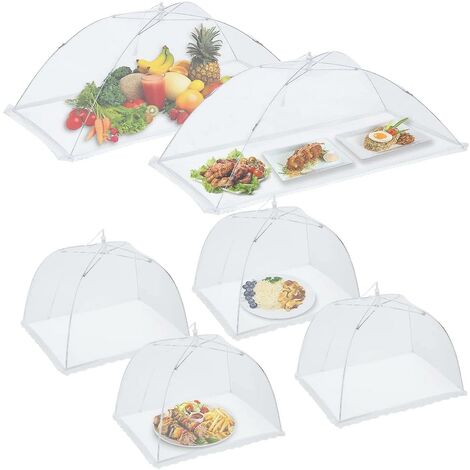 Mesh Food Cover 6pcs Large Pop-Up Mesh Screen Food Cover Tent Umbrella Reusable and Collapsible Outdoor Picnic Food Covers Mesh Food Cover Net, Size