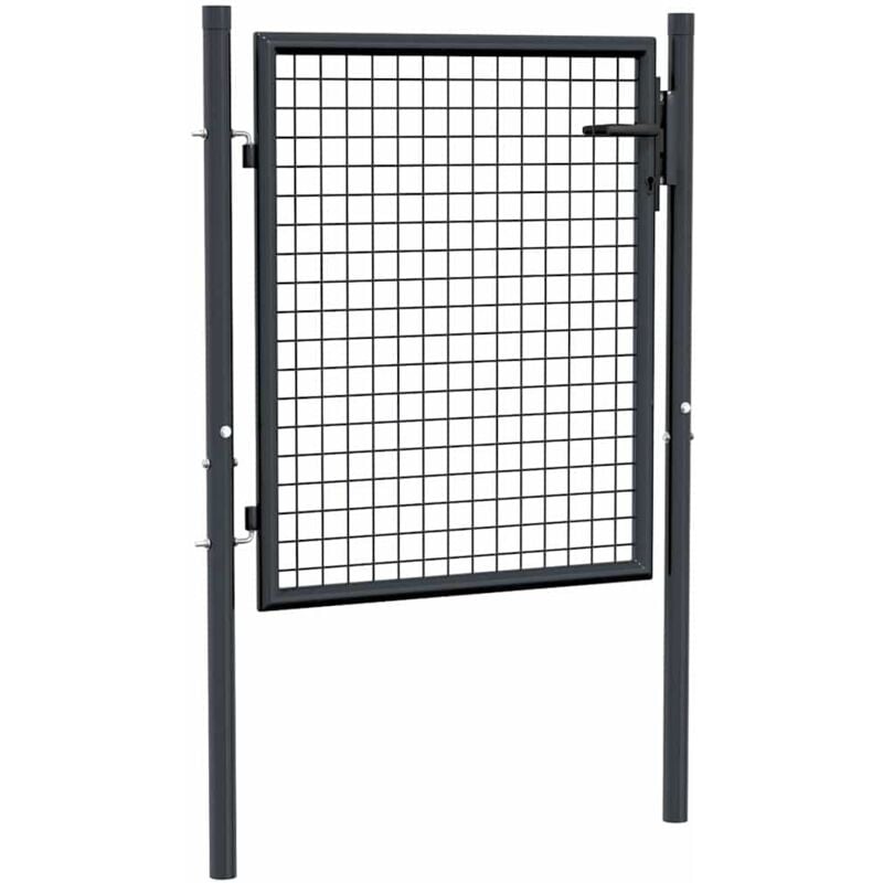 Mesh Garden Gate Galvanised Steel 100x125 cm Grey vidaXL