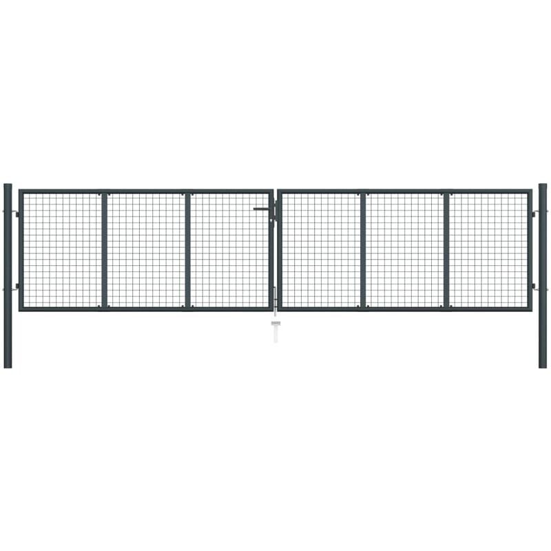 Vidaxl - Mesh Garden Gate Galvanised Steel 400x125 cm Grey