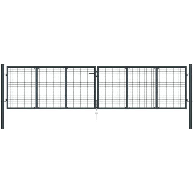 Vidaxl - Mesh Garden Gate Galvanised Steel 400x150 cm Grey