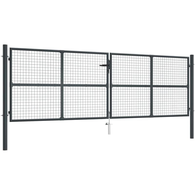 Vidaxl - Mesh Garden Gate Galvanised Steel 400x175 cm Grey