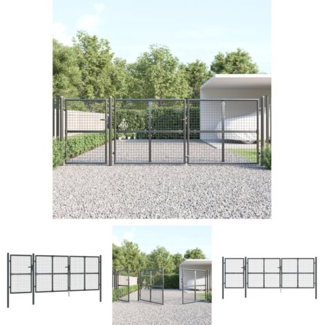 Mesh-Gartentor Anthrazit 400x175 cm Verzinkter Stahl vidaXL