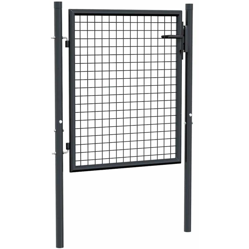 Gitter-gartentor Verzinkter Stahl 100 X 75 Cm Grau Vidaxl