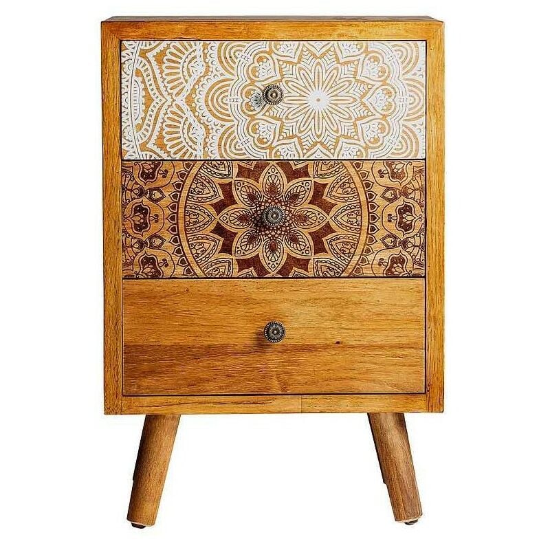 

Mesilla auxiliar de 3 cajones decorativos modelo TUNEZ Burkina