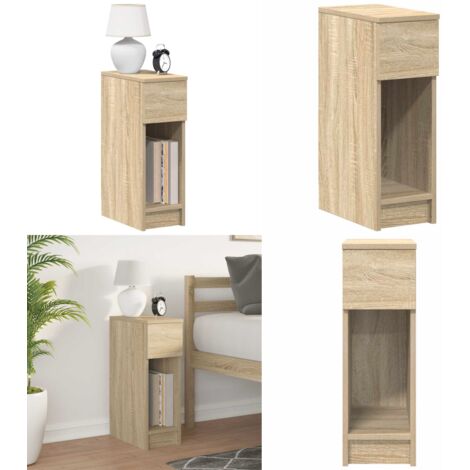 Mesilla de noche con cajón roble sonoma 20x36x60 cm - Cajón - Almacenamiento