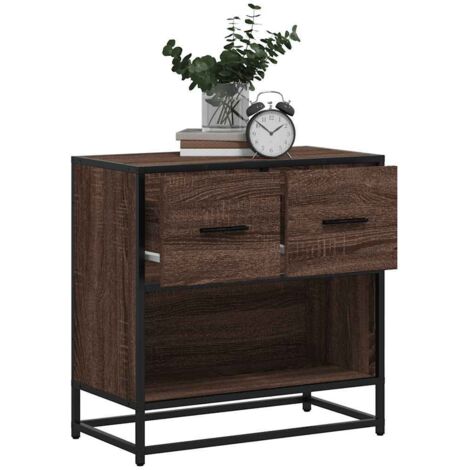 Mesilla de noche roble marrón 60x31x60 cm madera contrachapada vidaXL