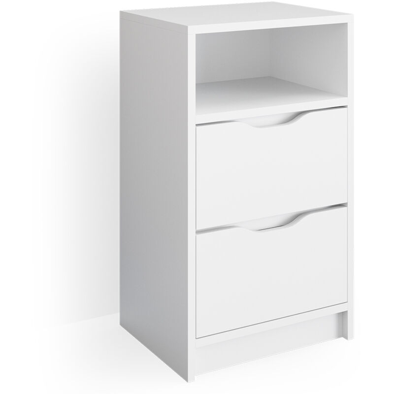Vicco - Mesa de noche Ruben, Blanco, 38 x 66.6 cm