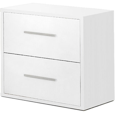 Mesita 2 Cajones 42X40X28 Blanco