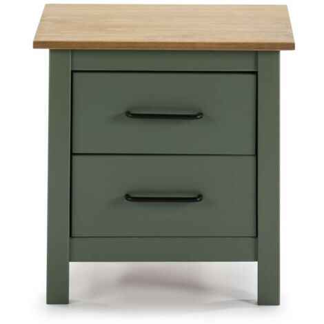 Mesita 2 cajones Mariana acabado verde, 49.5cm(alto) 46 cm(ancho) 35 cm(largo)