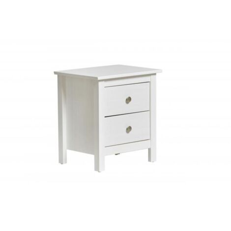 Mesita 2 cajones modelo Bella acabado blanco, 46 cm(ancho) 49.5 cm(altura) 35 cm(fondo)