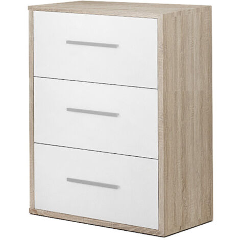 Mesita 3 Cajones 61X40X28 Cambrian Blanco