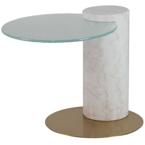 Mesita Aux. Marmol Acero Inox. Tucson 45X45X45 Cm