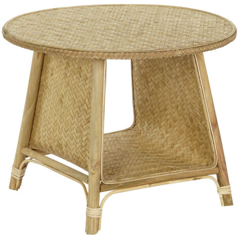 Mesita Auxiliar Bambu Ratan 61X61X49 Natural