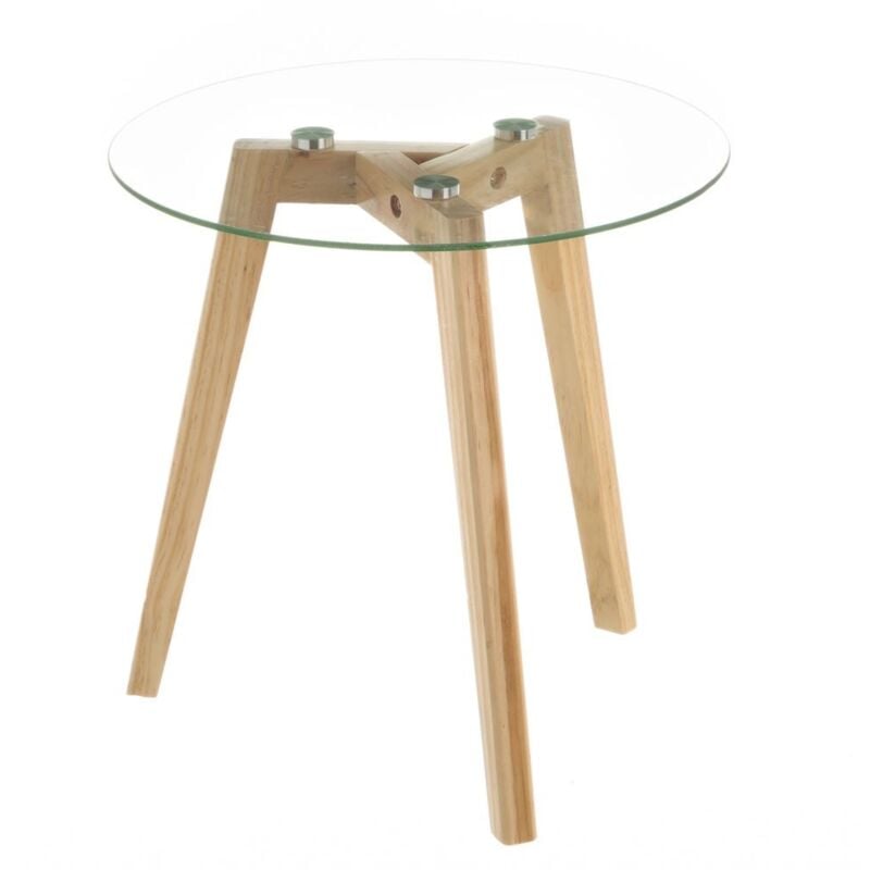 

Mesita auxiliar de madera nórdica marrón de 40x40x40 cm
