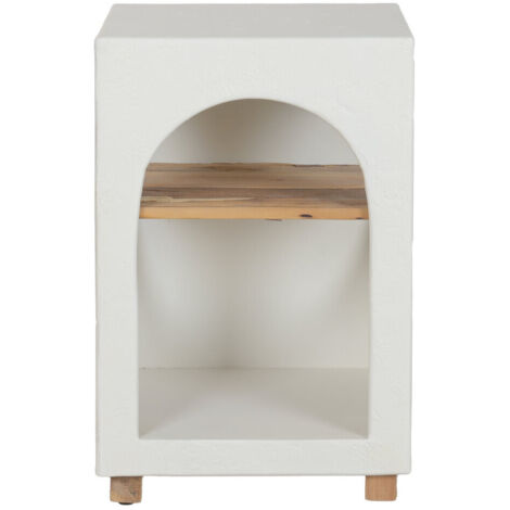 Mesita Auxiliar Madera 40X40X60 Hormigon Blanco